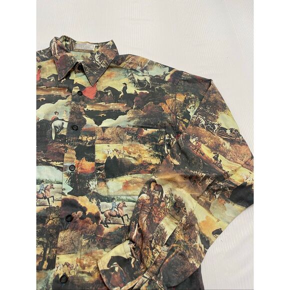 Claiborne Vintage Equestrian Button Up Shirt Size Small - Picture 2 of 10